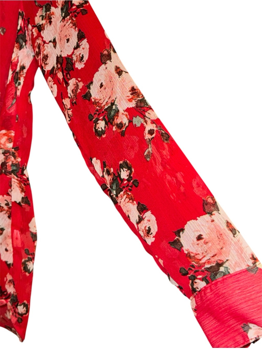 Kut from the Kloth Red Floral Jenalee Surplice Blouse Size Small - Picture 3 of 5